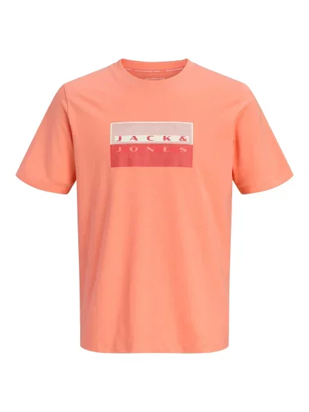 JACK & JONES Tricou JCOFusion corai / sângeriu / alb roz