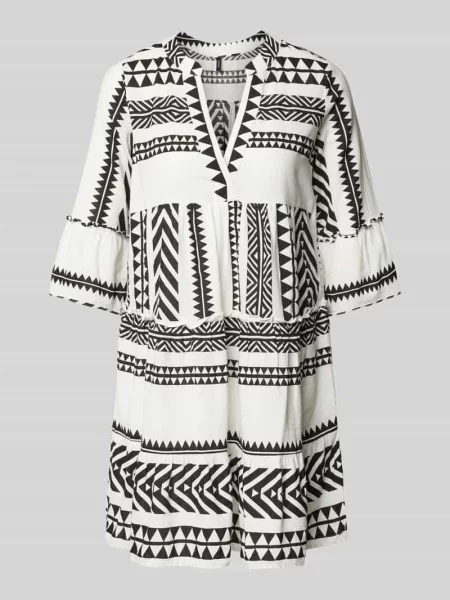 Sukienka tunikowa o kroju podkreślającym figurę z czystej bawełny model ‘DICTHE’ Vero Moda czarna