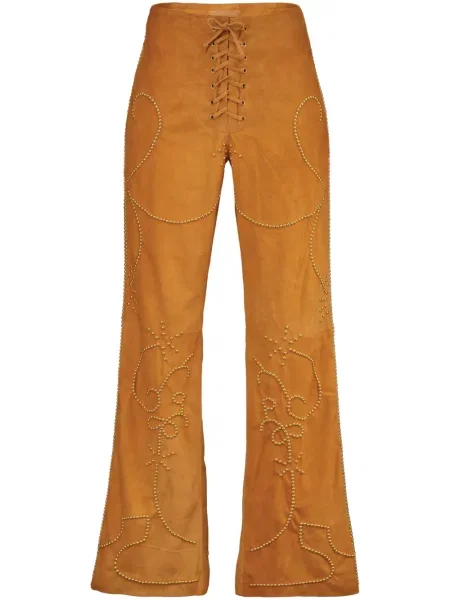 Pantaloni Dancassab evazate portocaliu