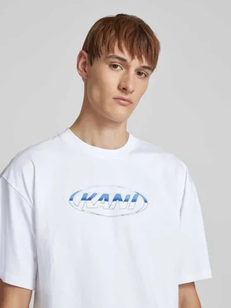 T-shirt z nadrukiem z logo Karl Kani biała