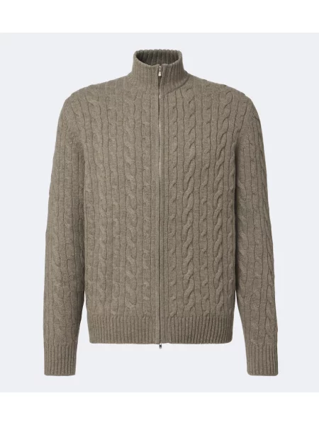 Cardigan Arch4 din cașmir streetstyle bej