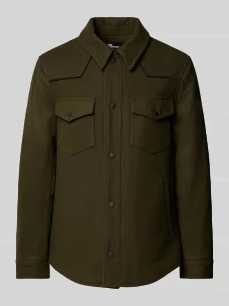Kurtka koszulowa z mieszanki wełny z kołnierzykiem typu kent The Kooples