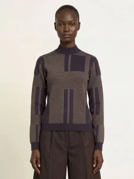 Reiss Sweter Faro braun czarny