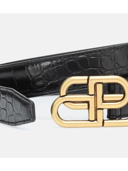 Curea Balenciaga din piele negru