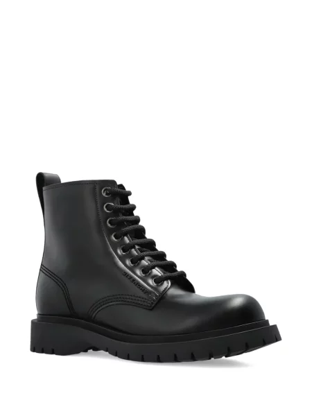 Botine Givenchy cu șireturi din piele biker negru