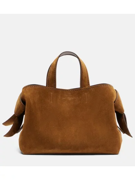 Geantă Acne Studios din piele de căprioară maro