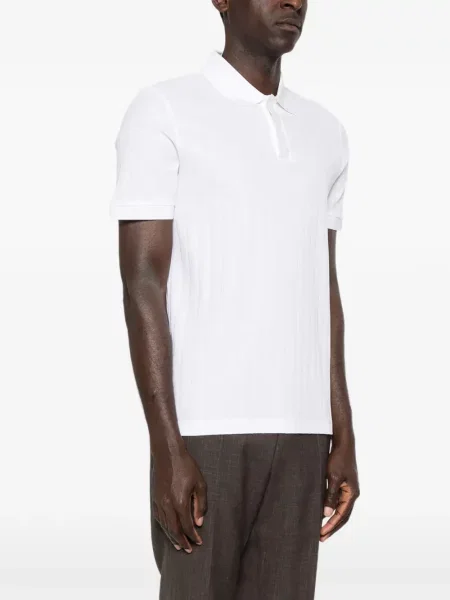 Tricou polo Boss cu dungi alb