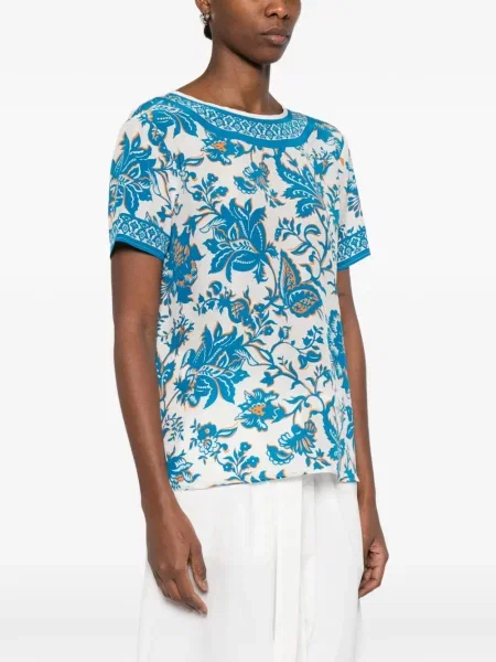 Bluză Etro cu model floral cu imagine alb