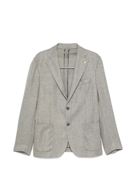 Sacou Luigi Bianchi cu model herringbone gri