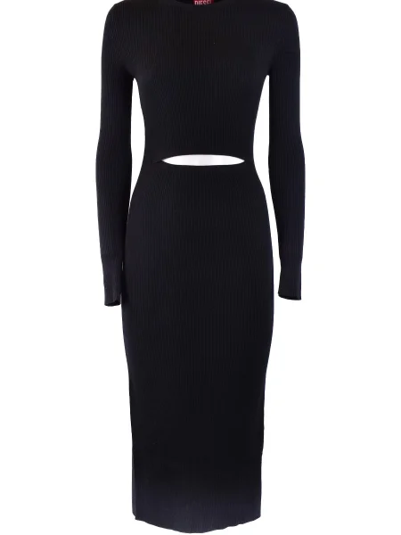 Rochie midi Diesel până la genunchi negru