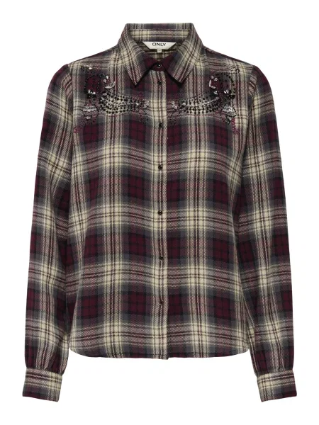 ONLY Bluza ONLCOOPER rjava / črna bela