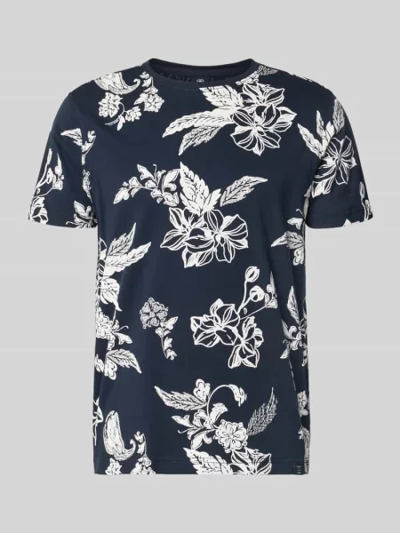T-shirt z okrągłym dekoltem i detalem z logo Lerros