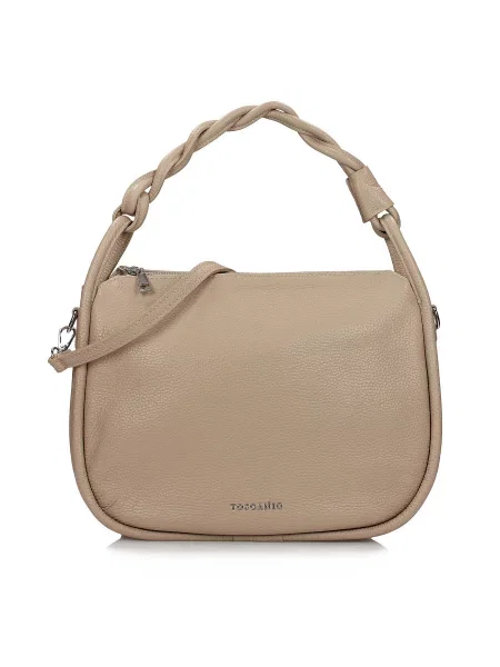 Кожаная сумка Toscanio бежевая