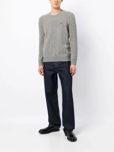 Svetr Polo Ralph Lauren s polovičními zipem s výšivkou červený