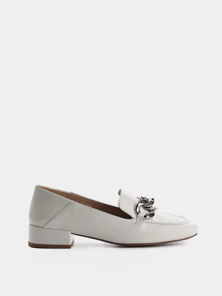 Лофери LeBERDES лакова натуральна шкіра білий