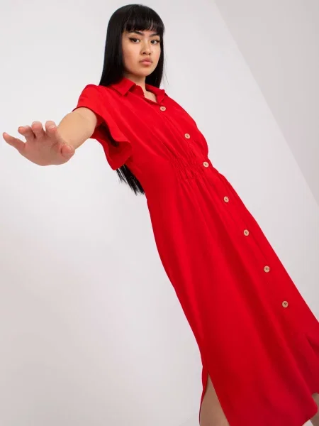 Rochie midi Fashionhunters până la genunchi de costum roșu