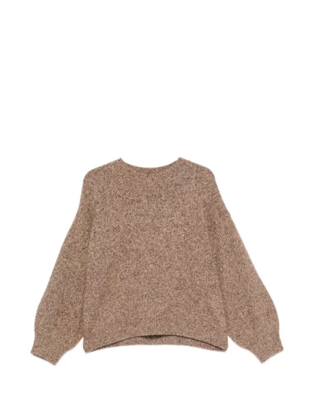 Pulover Soft Goat cu decolteu rotund maro