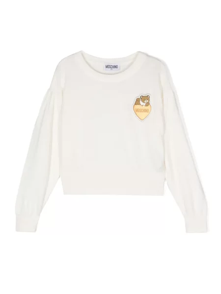 Sweter dziecięcy Moschino biały