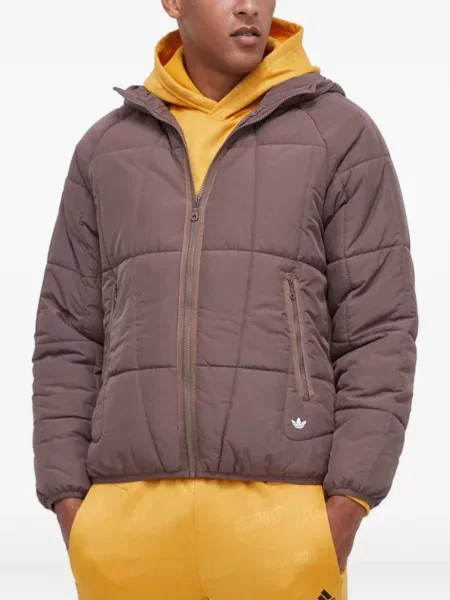 Geacă Adidas cu glugă din fleece cu model camuflaj alb