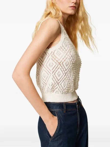 Top Twinset tricotate alb