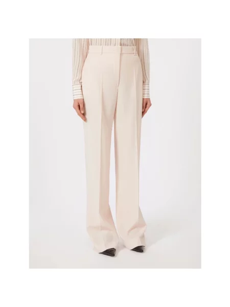 Spodnie Max Mara Studio wełniane różowe