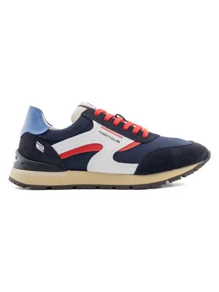 Sneakersy Ambitious skórzane retro niebieskie