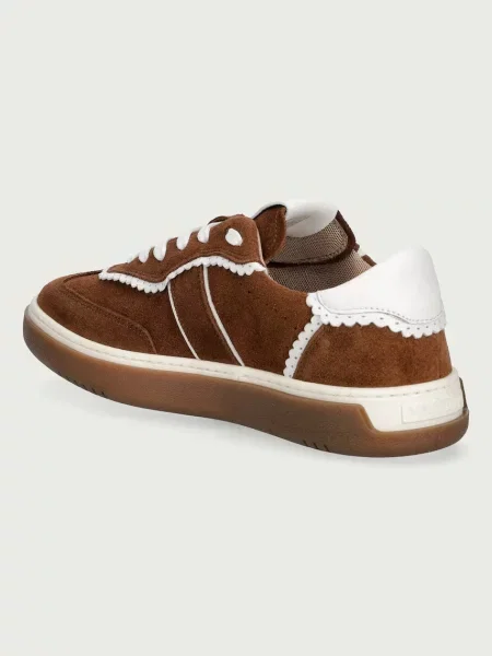 Замшевые кроссовки Valentino белые