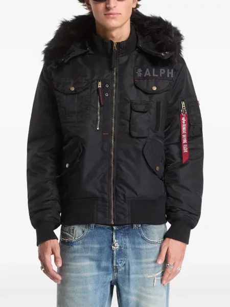 Garnitură de blană geacă Alpha Industries cu blană negru
