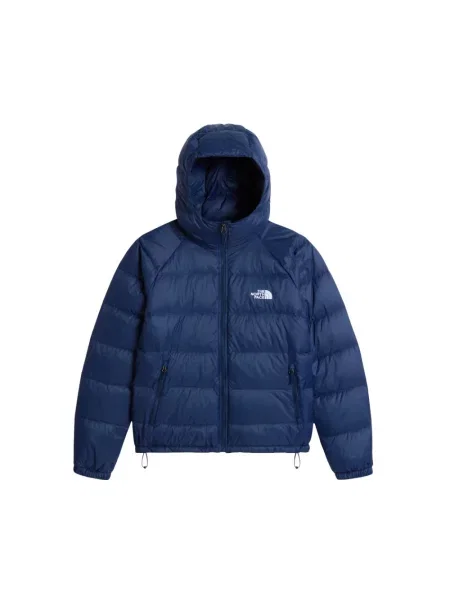 Kurtka puchowa The North Face z kapturem niebieska