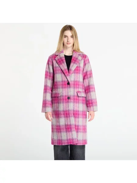 Палто с вълна Desigual PINKCHECK розово