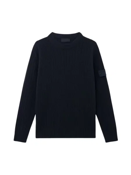 Sweter Stone Island wełniany z kamieniami niebieski