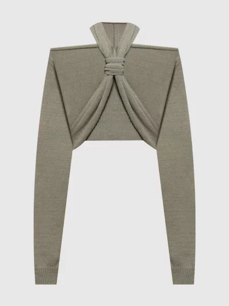 Джемпер із шовку з відкритими плечима Balmain зелений