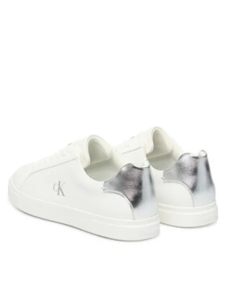 Calvin Klein Sneakersy Low Pro Cups Laceup Lth Met biela