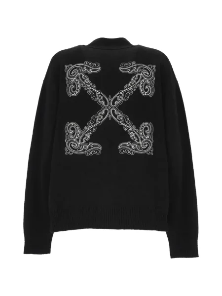 Cardigan Off-white cu broderie alb