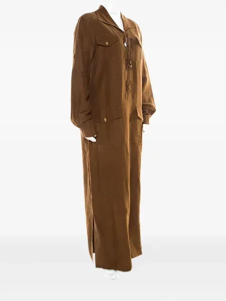 Sukienka koronkowa Michael Kors Vintage sznurowana koronkowa retro brązowa