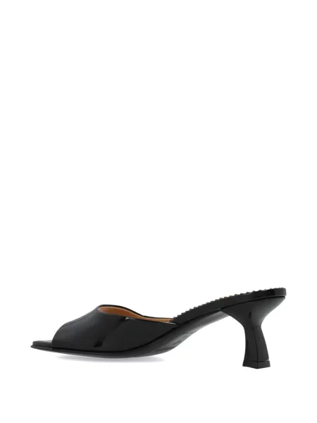 Papuci tip mules Nodaleto cu vârf pătrat negru