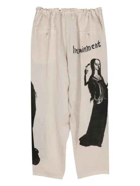 Zúžené kalhoty Yohji Yamamoto s potiskem