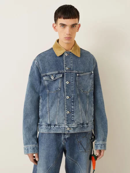 Jw Anderson Džínová Bunda mid blue modrá
