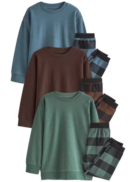 Next Pijamale opal / maro închis / jad verde