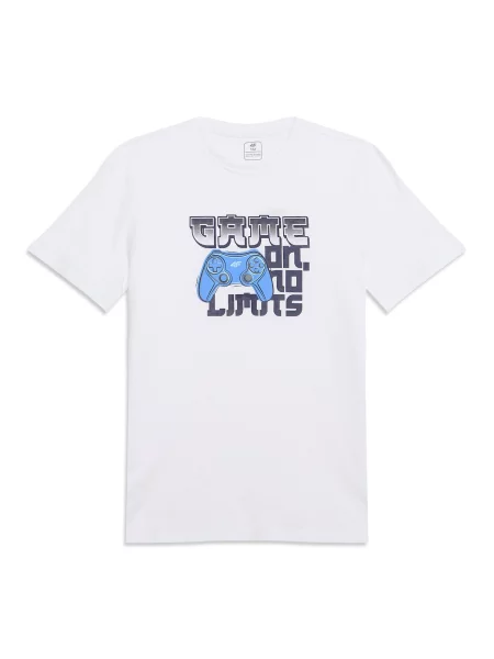 4F Junior Tricou funcțional albastru / albastru marin alb
