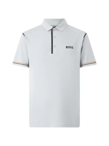 Tricou polo Boss cu imagine alb