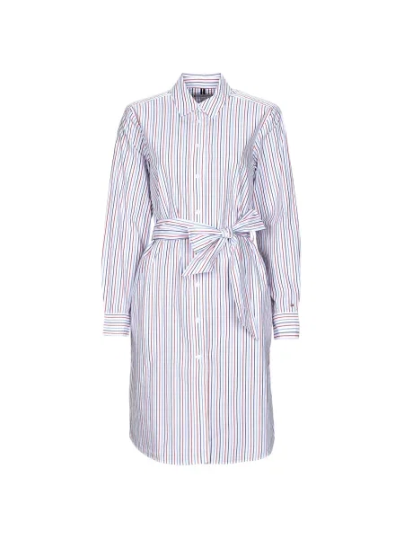 Oblekové košeľové šaty Tommy Hilfiger biela