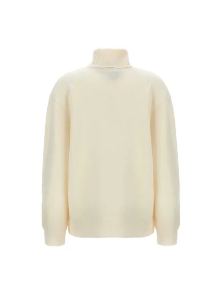 Sweter A.p.c. wełniany do golfa retro beżowy
