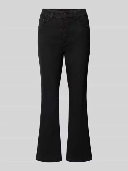 Jeansy z wysokim stanem krój wide fit w odcieniu dark wash model Dream Kick' Mac czarne