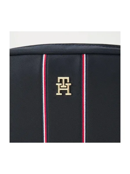 Tommy Hilfiger Geantă poștaș POPETTE cu adaos de piele albastru