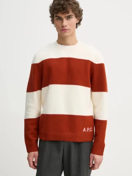 A.P.C. Vlněný svetr pull edwardo oranžový