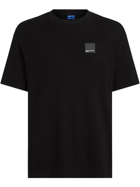 Tricou Karl Lagerfeld Jeans tricotate negru