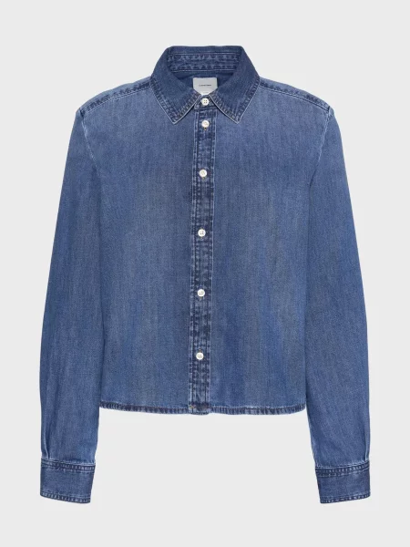 Укорочена сорочка Calvin Klein Jeans синя