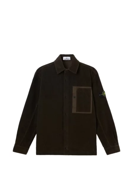 Cămașă Stone Island de catifea cord cu strasuri maro