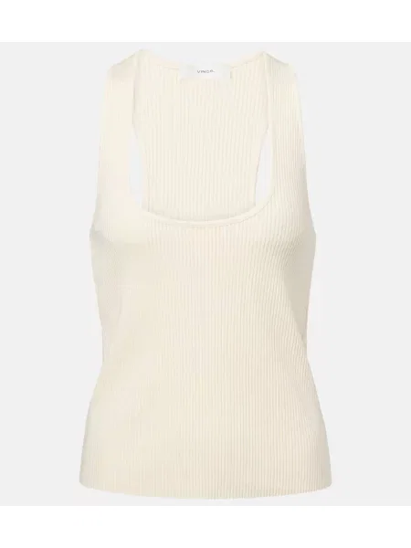 Top Vince tricotate alb